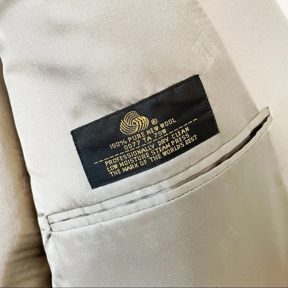 Pierre Balmain Tan Single Breasted Wool Blazer Jacket 48R - Picture 4 of 9